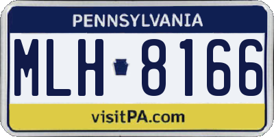 PA license plate MLH8166