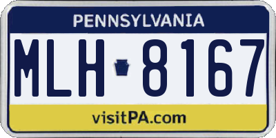 PA license plate MLH8167