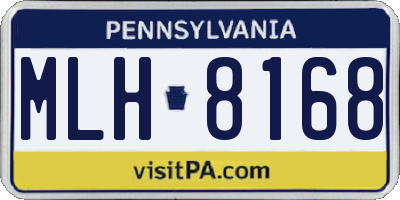 PA license plate MLH8168