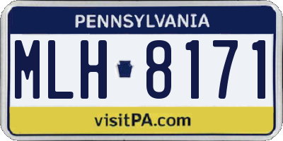 PA license plate MLH8171