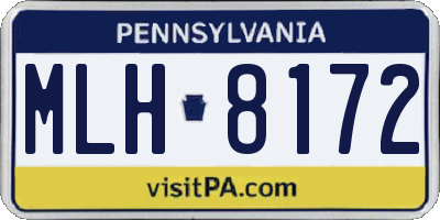 PA license plate MLH8172