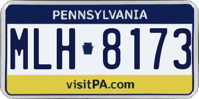 PA license plate MLH8173