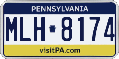 PA license plate MLH8174