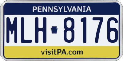PA license plate MLH8176