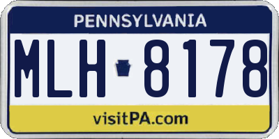 PA license plate MLH8178