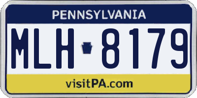 PA license plate MLH8179