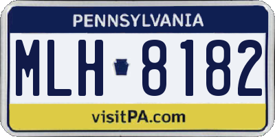 PA license plate MLH8182