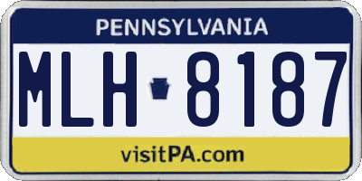 PA license plate MLH8187