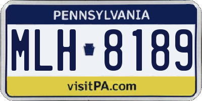 PA license plate MLH8189