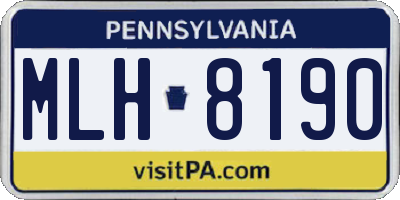 PA license plate MLH8190
