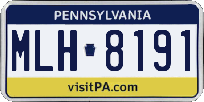 PA license plate MLH8191