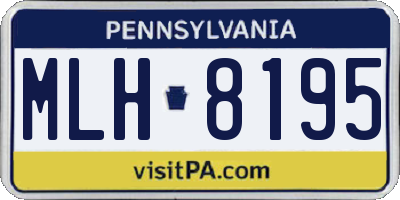PA license plate MLH8195