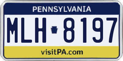 PA license plate MLH8197