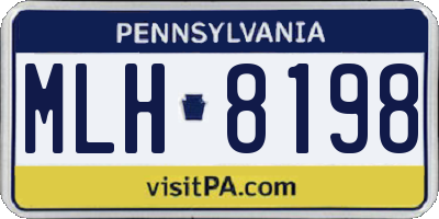 PA license plate MLH8198
