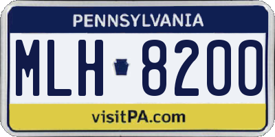 PA license plate MLH8200