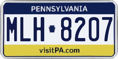 PA license plate MLH8207