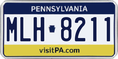 PA license plate MLH8211