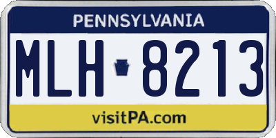 PA license plate MLH8213