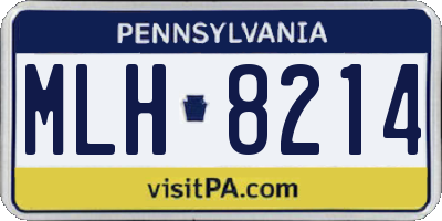 PA license plate MLH8214