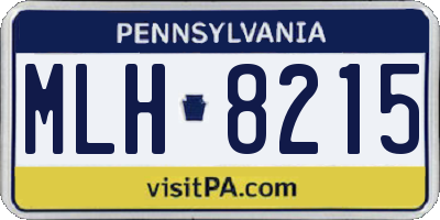 PA license plate MLH8215