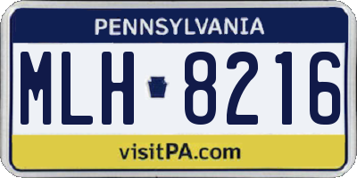 PA license plate MLH8216