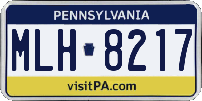 PA license plate MLH8217