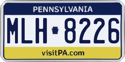 PA license plate MLH8226