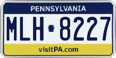 PA license plate MLH8227