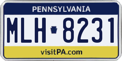 PA license plate MLH8231