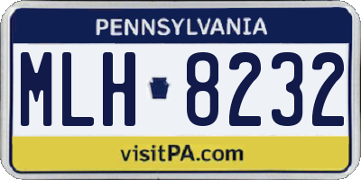 PA license plate MLH8232