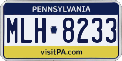 PA license plate MLH8233