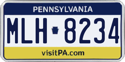 PA license plate MLH8234