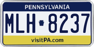 PA license plate MLH8237