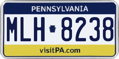 PA license plate MLH8238