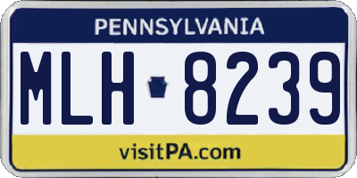 PA license plate MLH8239