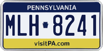 PA license plate MLH8241