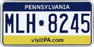 PA license plate MLH8245