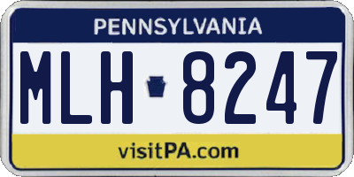 PA license plate MLH8247