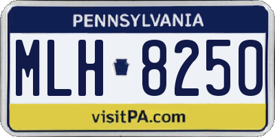 PA license plate MLH8250