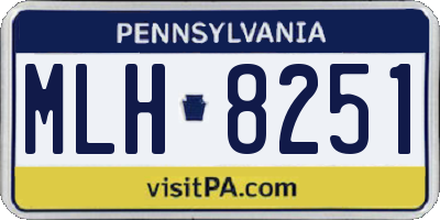 PA license plate MLH8251