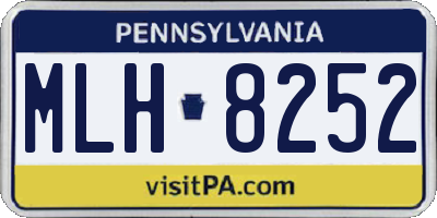 PA license plate MLH8252