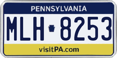 PA license plate MLH8253