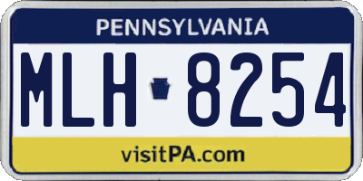 PA license plate MLH8254