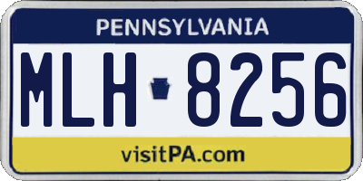 PA license plate MLH8256
