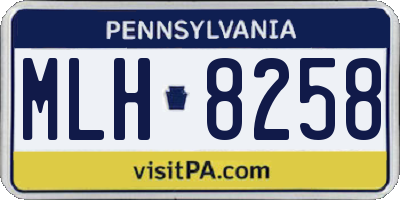 PA license plate MLH8258
