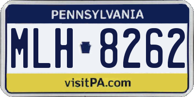PA license plate MLH8262