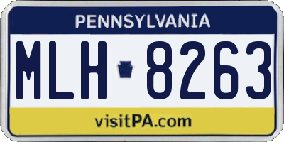 PA license plate MLH8263