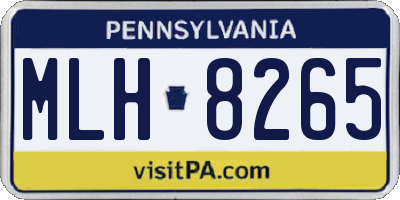 PA license plate MLH8265