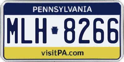 PA license plate MLH8266