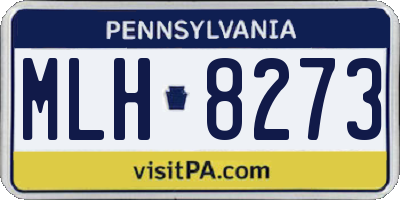 PA license plate MLH8273